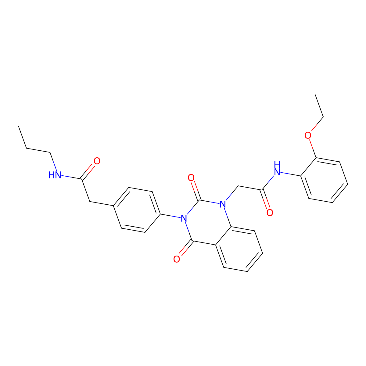 2-(2,4-dioxo-3-(4-(2-oxo-2-(propylamino)ethyl)phenyl)-3,4-dihydroquinazolin-1(2H)-yl)-N-(2-ethoxyphenyl)acetamide molecular structure, CAS 1189968-26-0