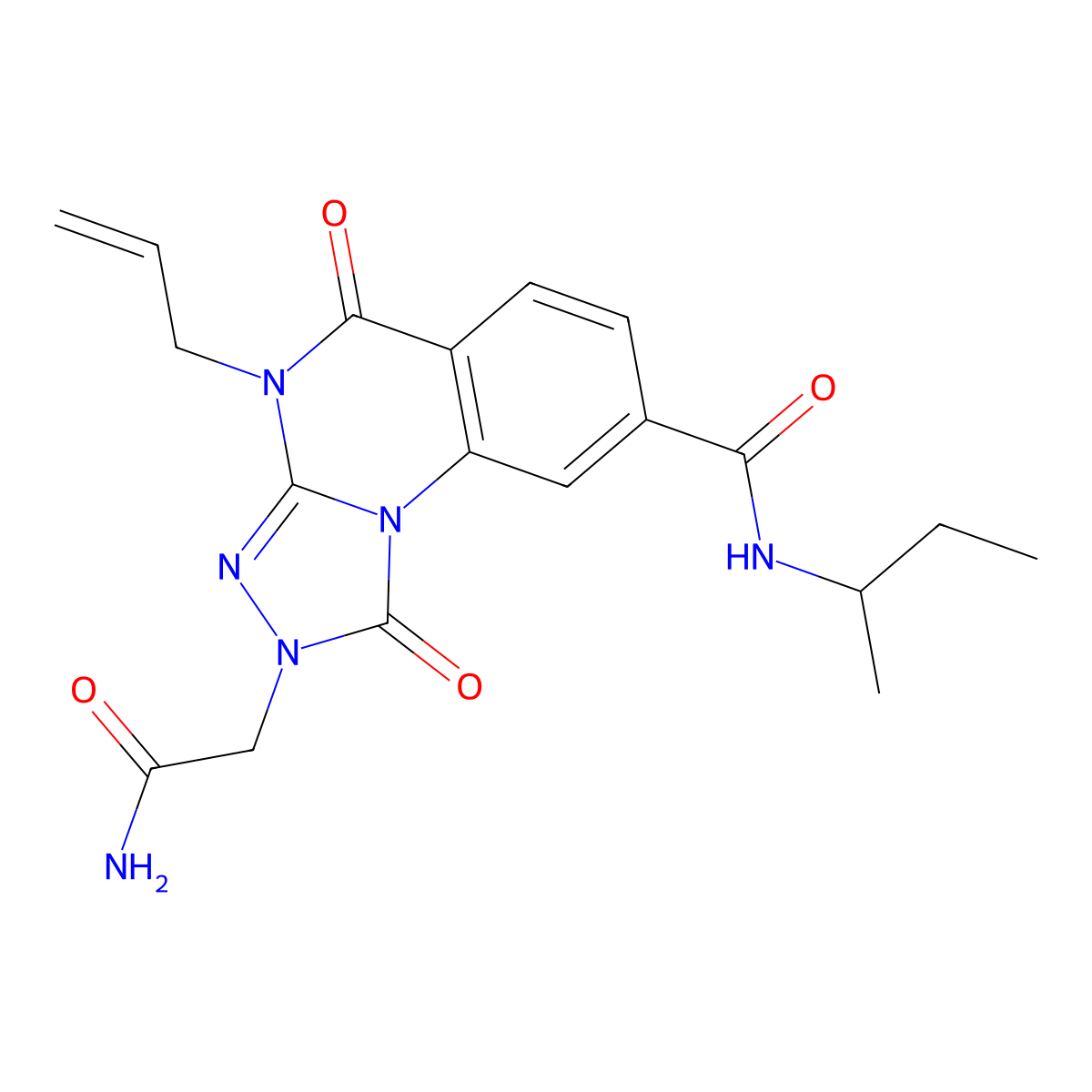 4-allyl-2-(2-amino-2-oxoethyl)-N-(sec-butyl)-1,5-dioxo-1,2,4,5-tetrahydro-[1,2,4]triazolo[4,3-a]quinazoline-8-carboxamide molecular structure, CAS 1189968-39-5