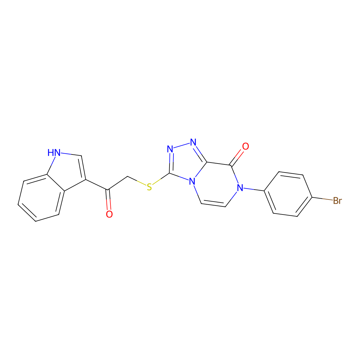 3-((2-(1H-indol-3-yl)-2-oxoethyl)thio)-7-(4-bromophenyl)-[1,2,4]triazolo[4,3-a]pyrazin-8(7H)-one molecular structure, CAS 1189968-41-9