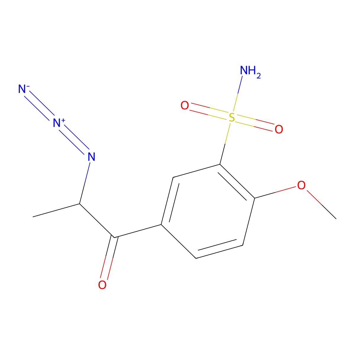 2-Azido-1-(4'-methoxy-3'-sulfonamidophenyl)-1-propanone molecular structure, CAS 1189968-86-2