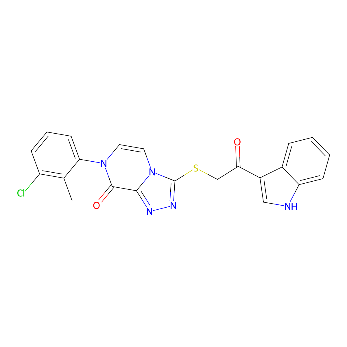 3-((2-(1H-indol-3-yl)-2-oxoethyl)thio)-7-(3-chloro-2-methylphenyl)-[1,2,4]triazolo[4,3-a]pyrazin-8(7H)-one molecular structure, CAS 1189968-88-4