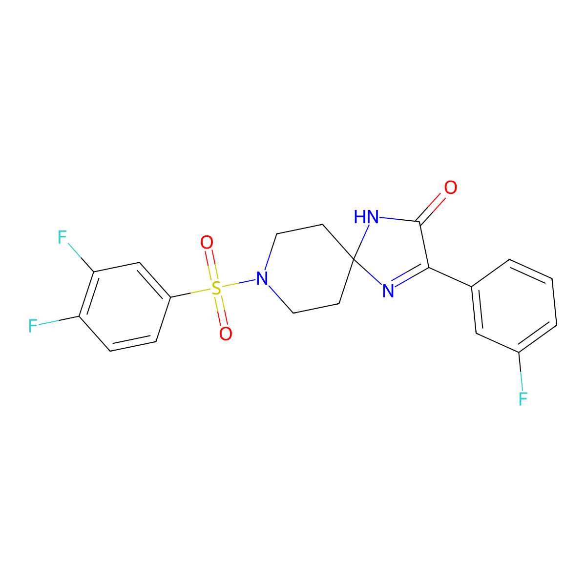 8-((3,4-Difluorophenyl)sulfonyl)-3-(3-fluorophenyl)-1,4,8-triazaspiro[4.5]dec-3-en-2-one molecular structure, CAS 1189969-05-8