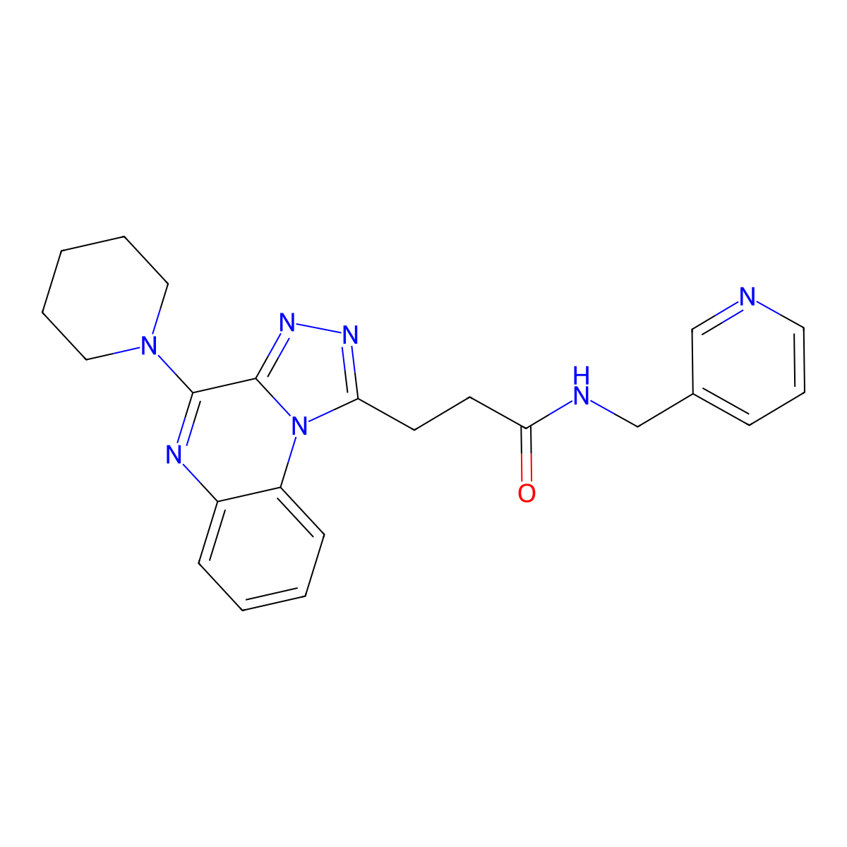 3-(4-(piperidin-1-yl)-[1,2,4]triazolo[4,3-a]quinoxalin-1-yl)-N-(pyridin-3-ylmethyl)propanamide molecular structure, CAS 1189972-49-3