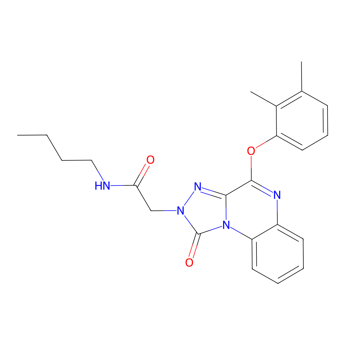 N-butyl-2-[4-(2,3-dimethylphenoxy)-1-oxo-1H,2H-[1,2,4]triazolo[4,3-a]quinoxalin-2-yl]acetamide molecular structure, CAS 1189973-24-7