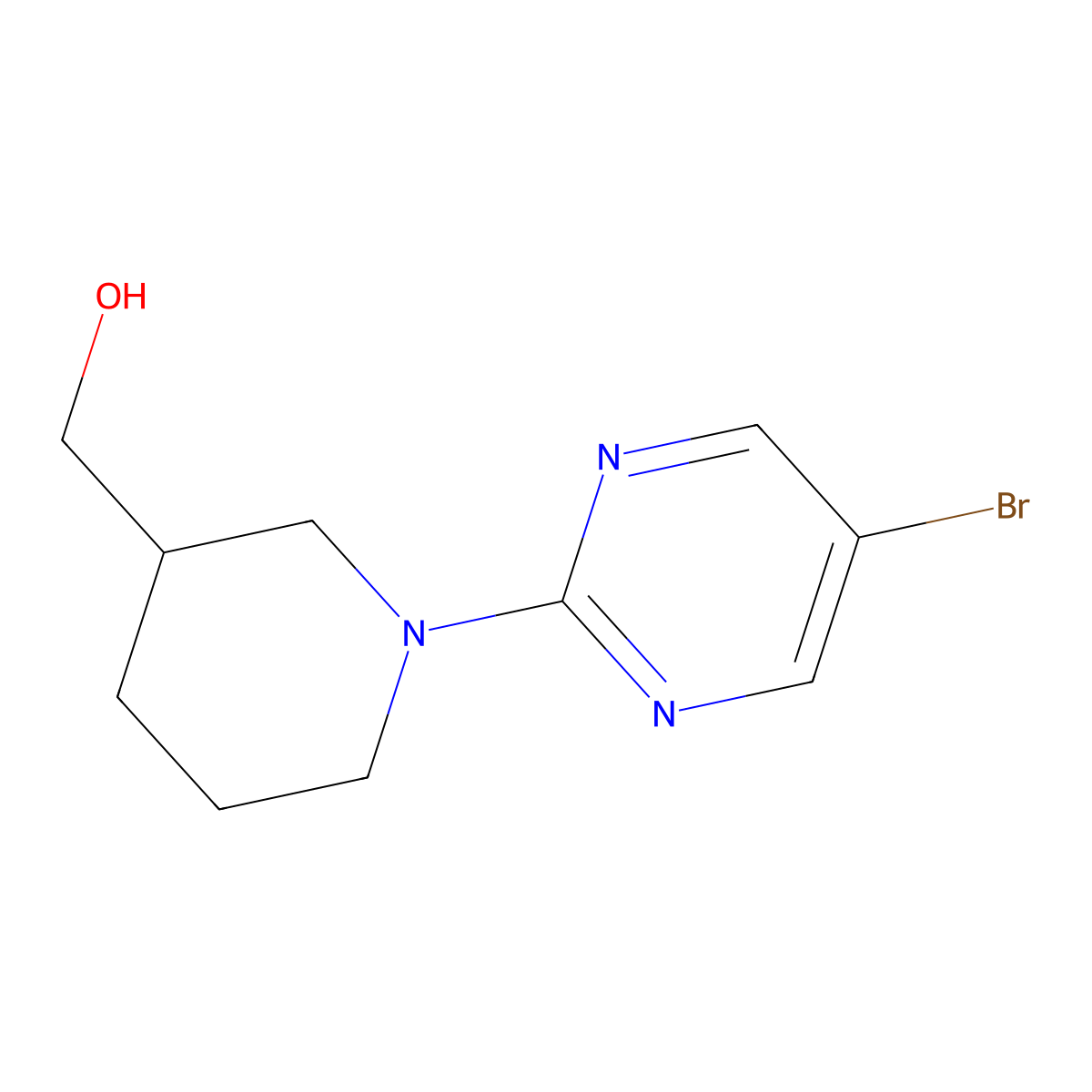 [1-(5-Bromopyrimidin-2-yl)piperidin-3-yl]methanol molecular structure, CAS 1189973-29-2