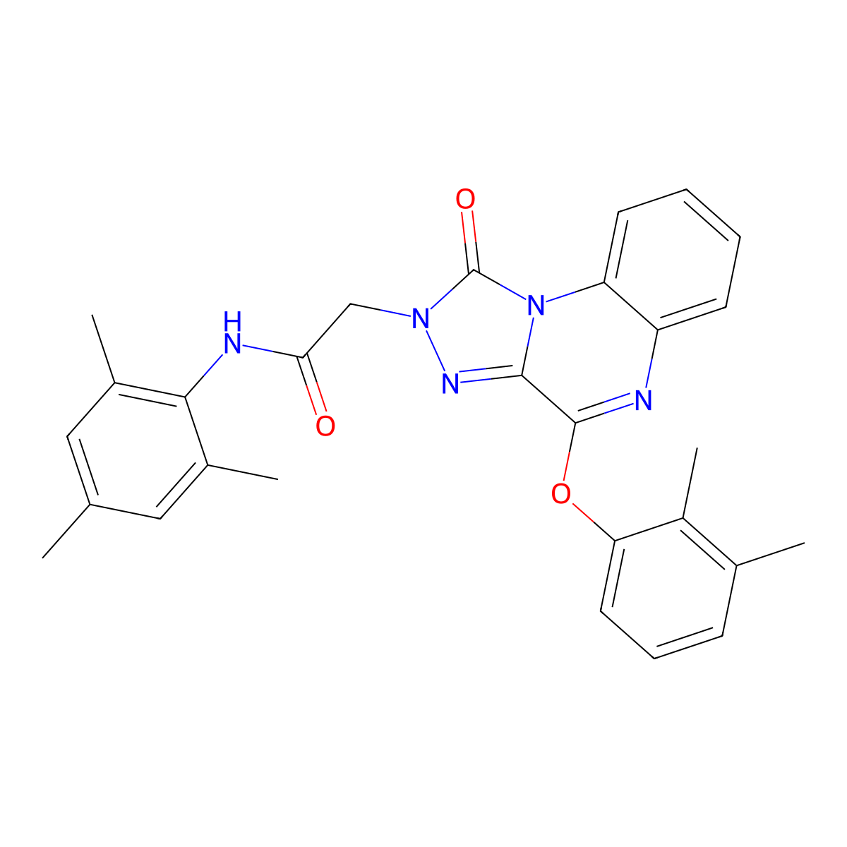 2-(4-(2,3-dimethylphenoxy)-1-oxo-[1,2,4]triazolo[4,3-a]quinoxalin-2(1H)-yl)-N-mesitylacetamide molecular structure, CAS 1189973-91-8