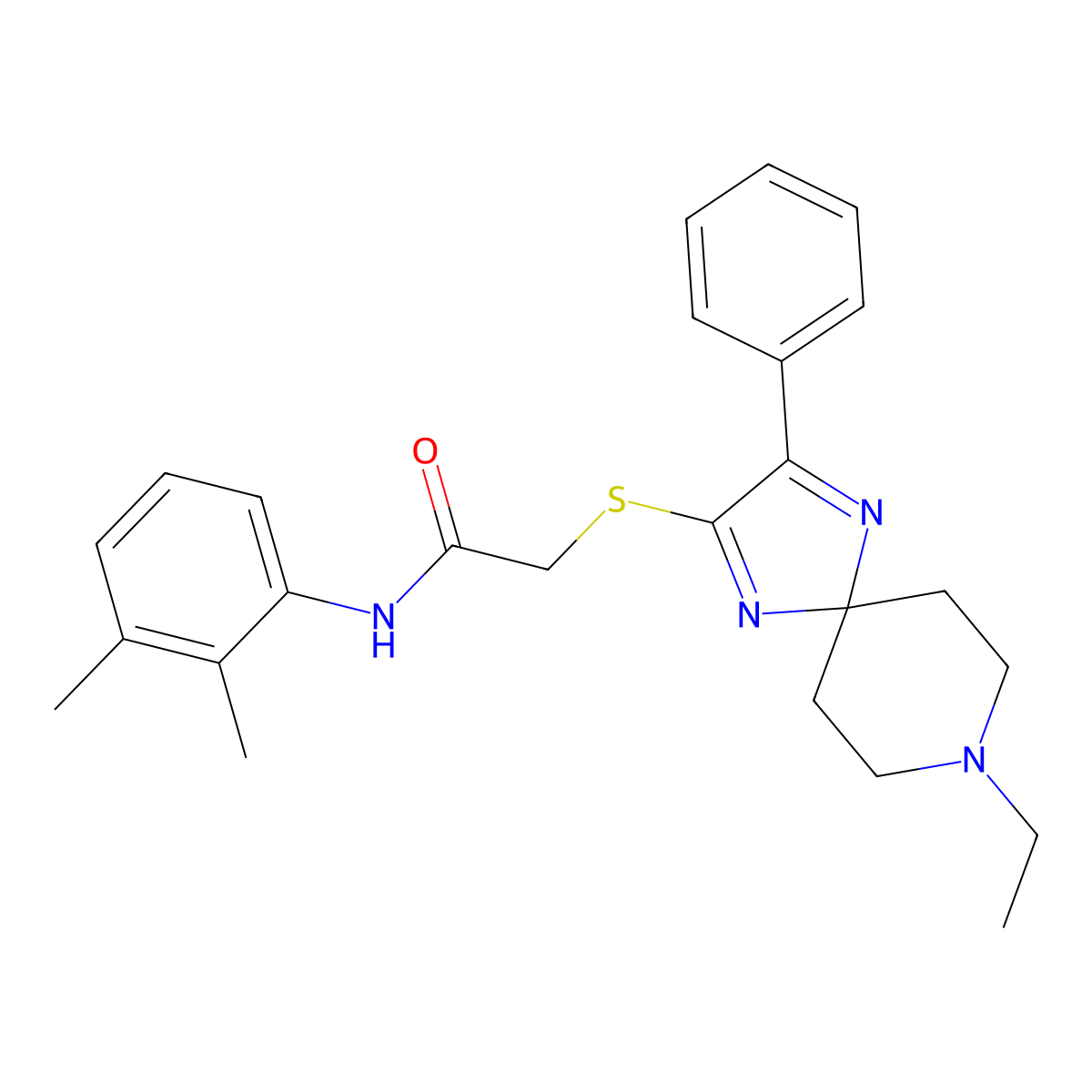 N-(2,3-dimethylphenyl)-2-((8-ethyl-3-phenyl-1,4,8-triazaspiro[4.5]deca-1,3-dien-2-yl)thio)acetamide molecular structure, CAS 1189974-03-5