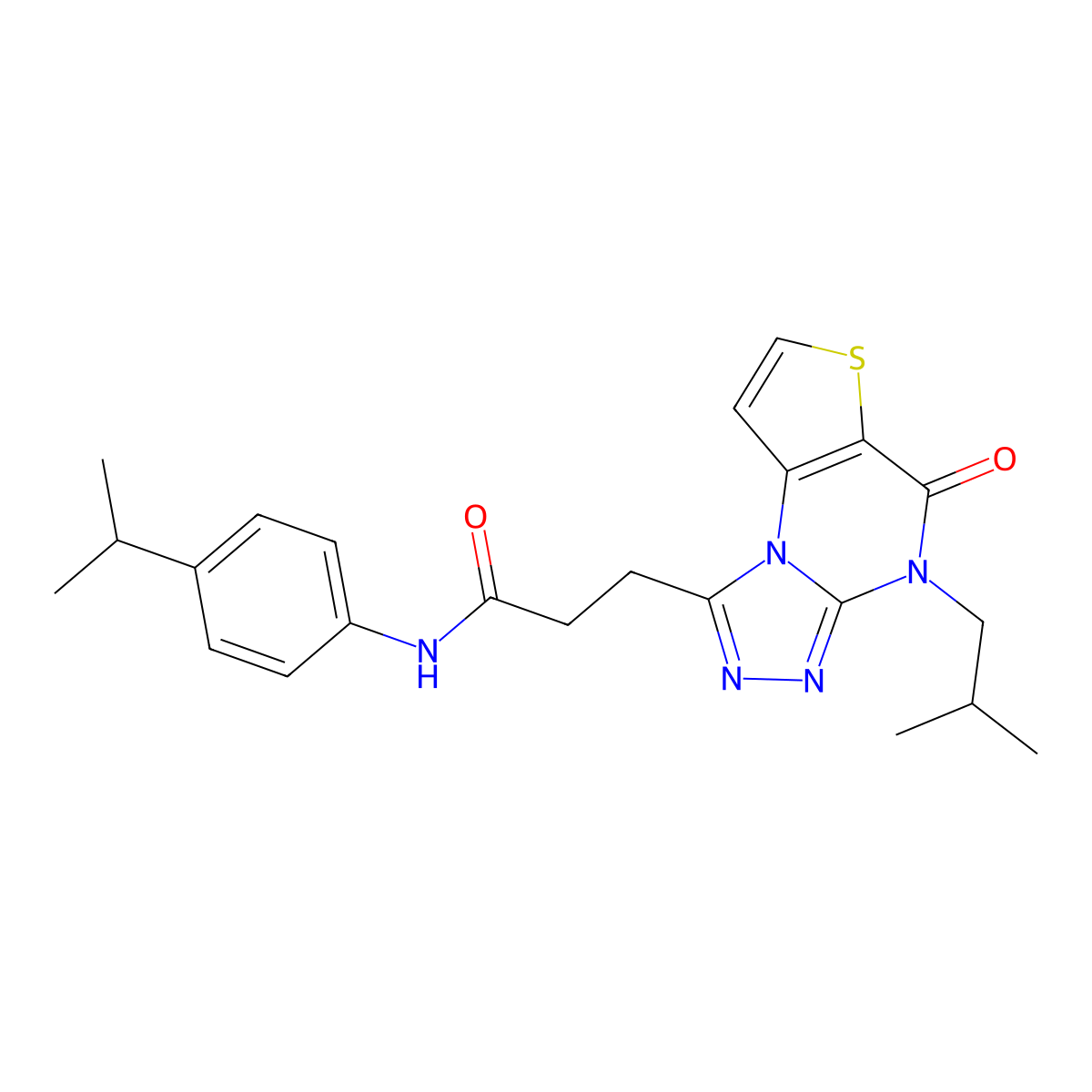 3-(4-isobutyl-5-oxo-4,5-dihydrothieno[2,3-e][1,2,4]triazolo[4,3-a]pyrimidin-1-yl)-N-(4-isopropylphenyl)propanamide molecular structure, CAS 1189974-28-4