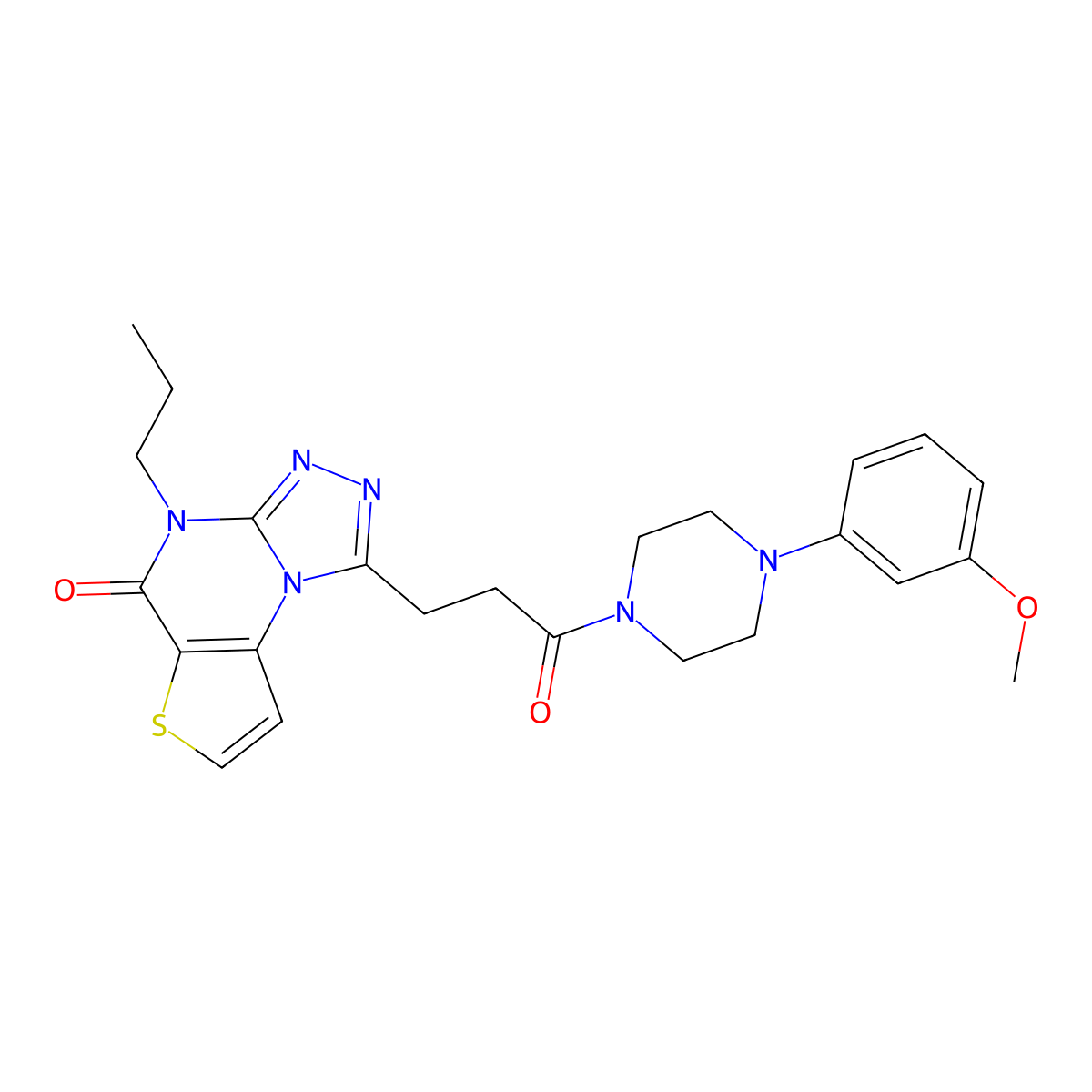1-(3-(4-(3-methoxyphenyl)piperazin-1-yl)-3-oxopropyl)-4-propylthieno[2,3-e][1,2,4]triazolo[4,3-a]pyrimidin-5(4H)-one molecular structure, CAS 1189975-80-1