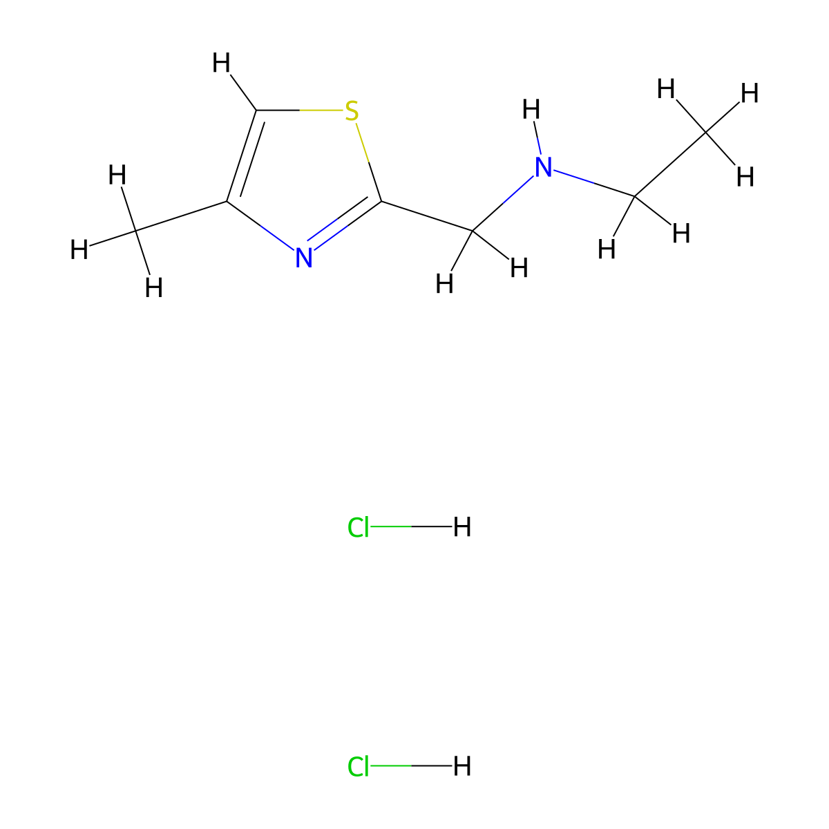 N-[(4-methyl-1,3-thiazol-2-yl)methyl]ethanamine dihydrochloride molecular structure, CAS 1189975-89-0