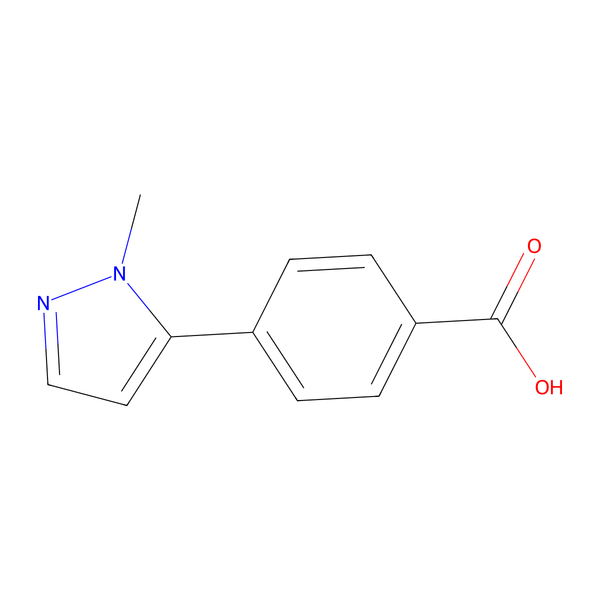 4-(1-methyl-1H-pyrazol-5-yl)benzoic acid molecular structure, CAS 1189977-24-9