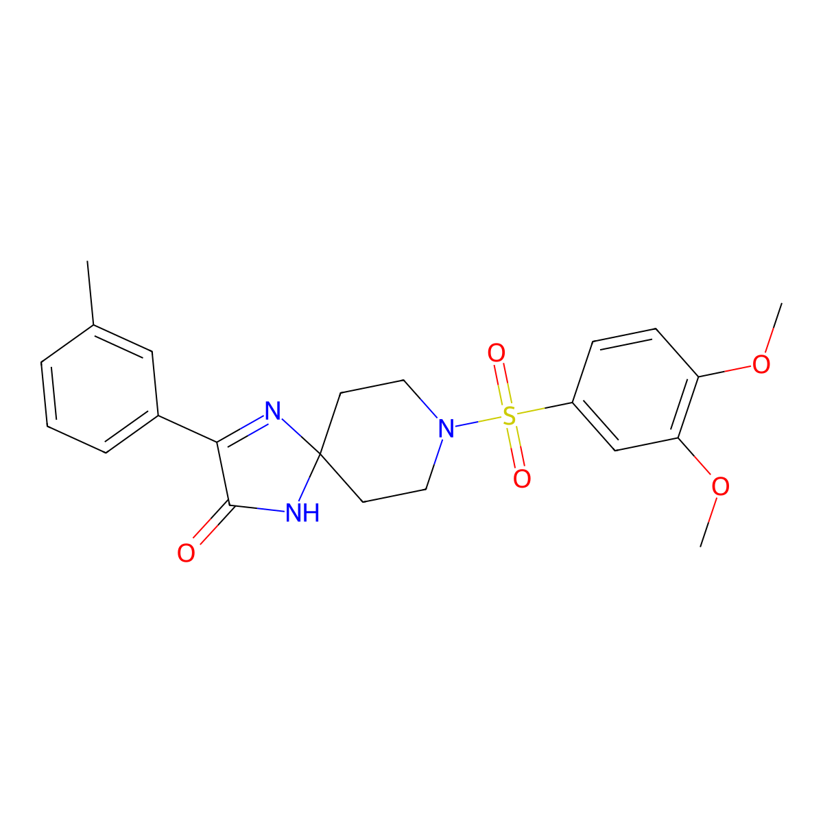 8-((3,4-Dimethoxyphenyl)sulfonyl)-3-(m-tolyl)-1,4,8-triazaspiro[4.5]dec-3-en-2-one molecular structure, CAS 1189978-16-2