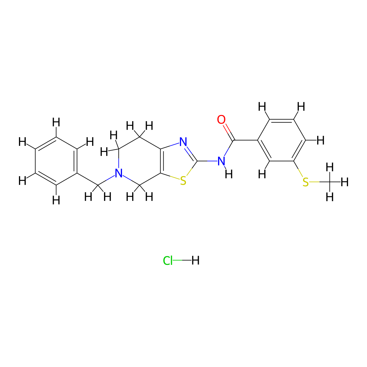 N-(5-benzyl-4,5,6,7-tetrahydrothiazolo[5,4-c]pyridin-2-yl)-3-(methylthio)benzamide hydrochloride molecular structure, CAS 1189979-48-3