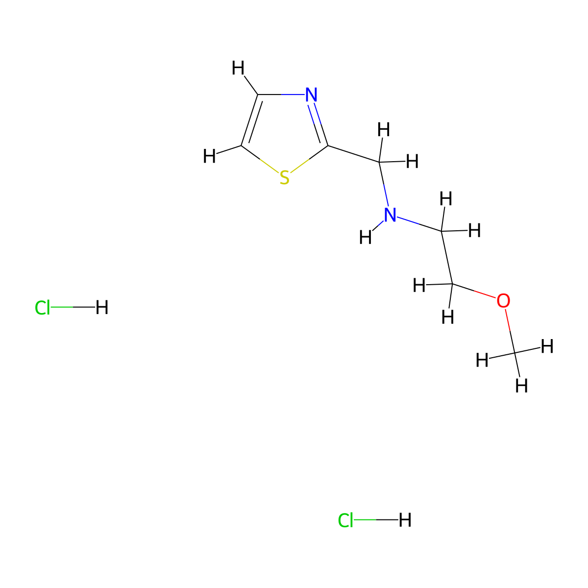 (2-Methoxyethyl)(1,3-thiazol-2-ylmethyl)amine dihydrochloride molecular structure, CAS 1189981-66-5