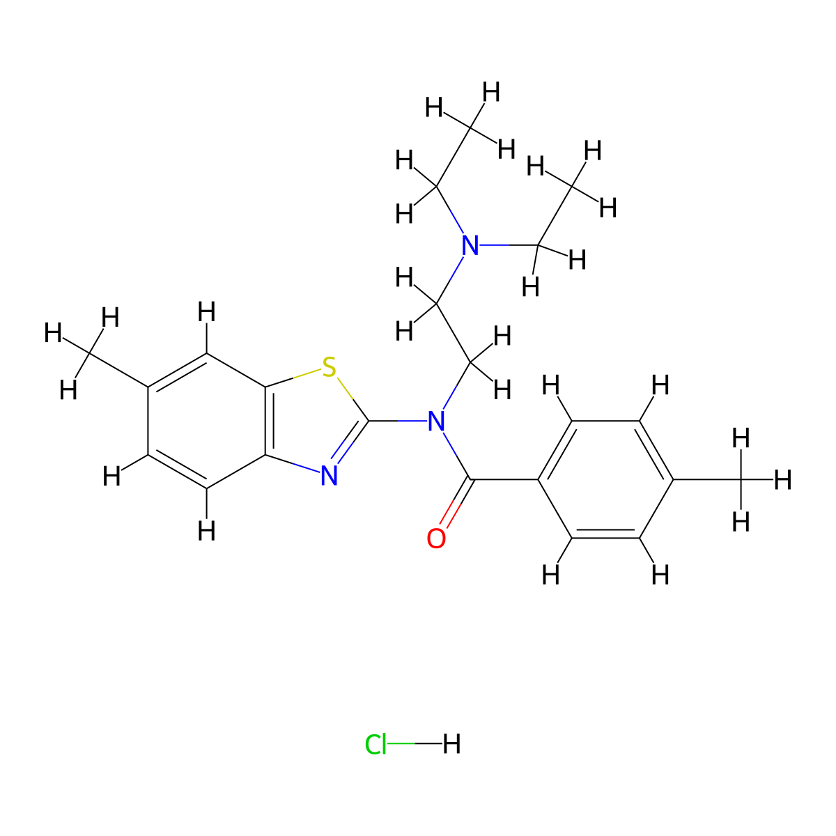 N-(2-(diethylamino)ethyl)-4-methyl-N-(6-methylbenzo[d]thiazol-2-yl)benzamide hydrochloride molecular structure, CAS 1189981-93-8