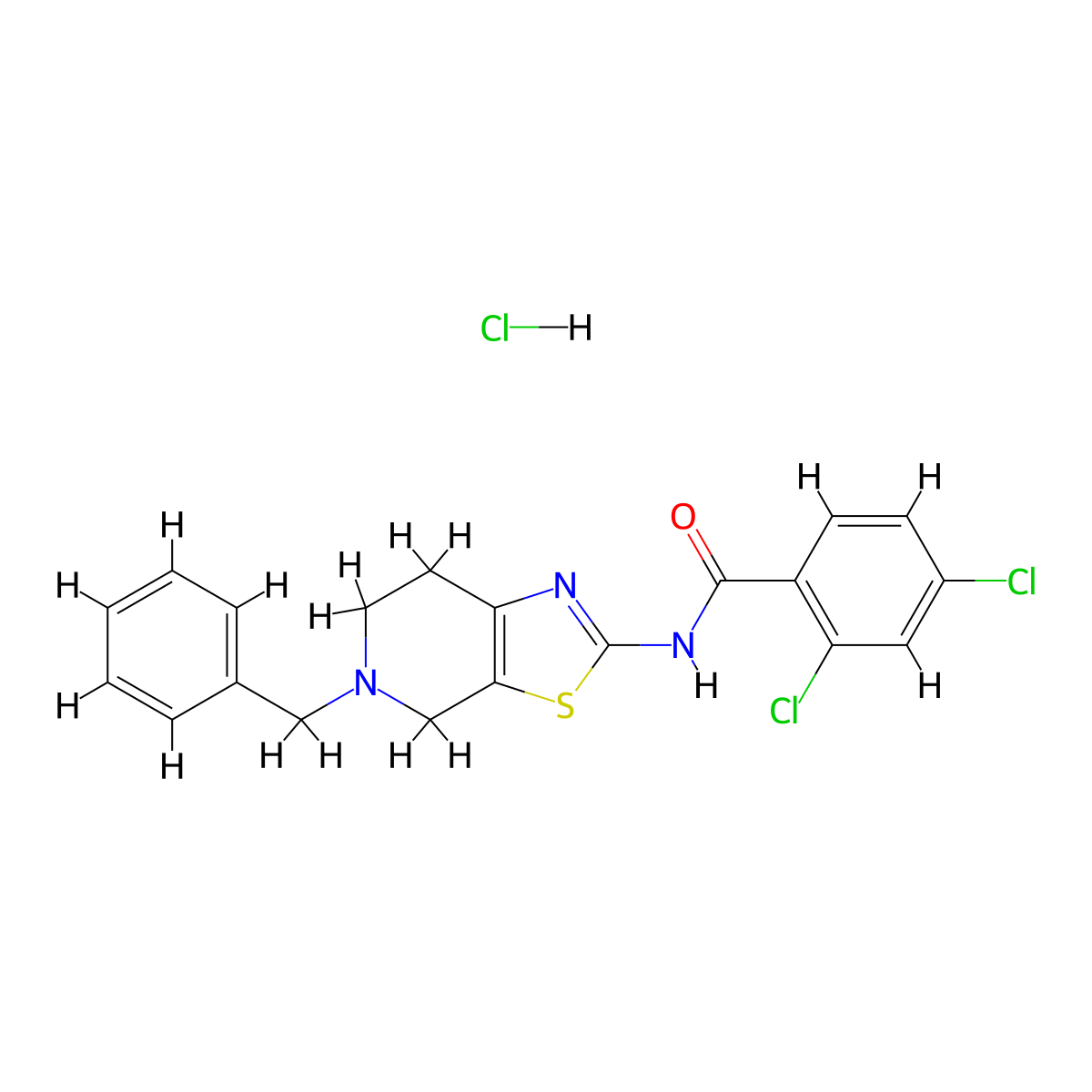 N-(5-benzyl-4,5,6,7-tetrahydrothiazolo[5,4-c]pyridin-2-yl)-2,4-dichlorobenzamide hydrochloride molecular structure, CAS 1189982-48-6
