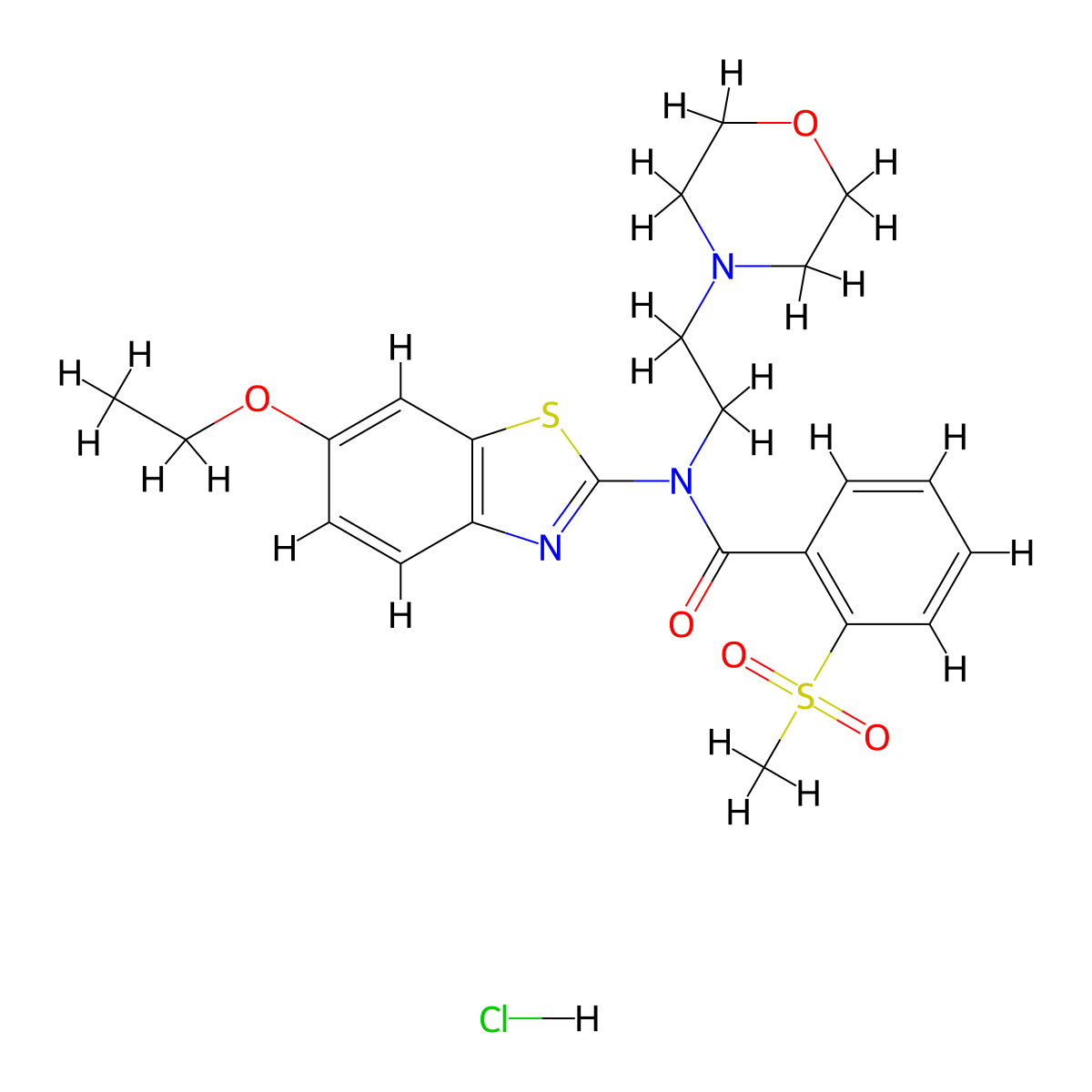 N-(6-ethoxybenzo[d]thiazol-2-yl)-2-(methylsulfonyl)-N-(2-morpholinoethyl)benzamide hydrochloride molecular structure, CAS 1189983-04-7