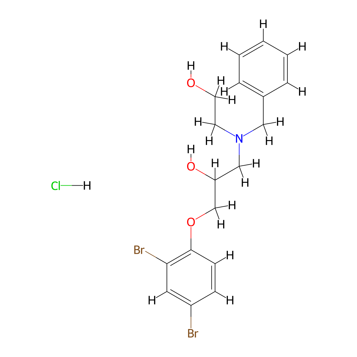 1-[Benzyl(2-hydroxyethyl)amino]-3-(2,4-dibromophenoxy)propan-2-OL hydrochloride molecular structure, CAS 1189984-07-3