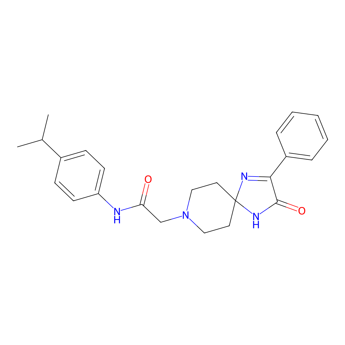 N-(4-isopropylphenyl)-2-(3-oxo-2-phenyl-1,4,8-triazaspiro[4.5]dec-1-en-8-yl)acetamide molecular structure, CAS 1189984-83-5
