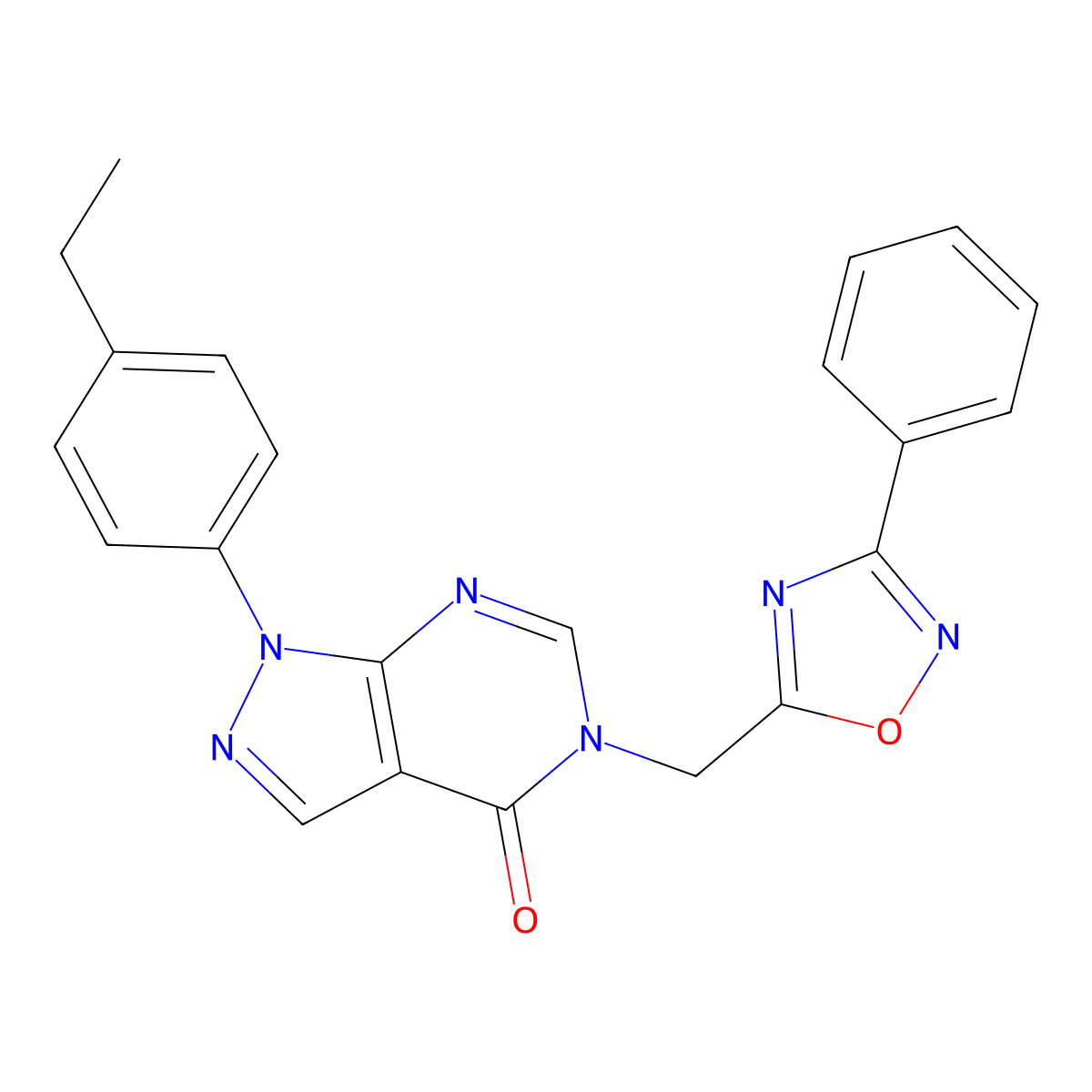 1-(4-ethylphenyl)-5-[(3-phenyl-1,2,4-oxadiazol-5-yl)methyl]-1H,4H,5H-pyrazolo[3,4-d]pyrimidin-4-one molecular structure, CAS 1189985-67-8