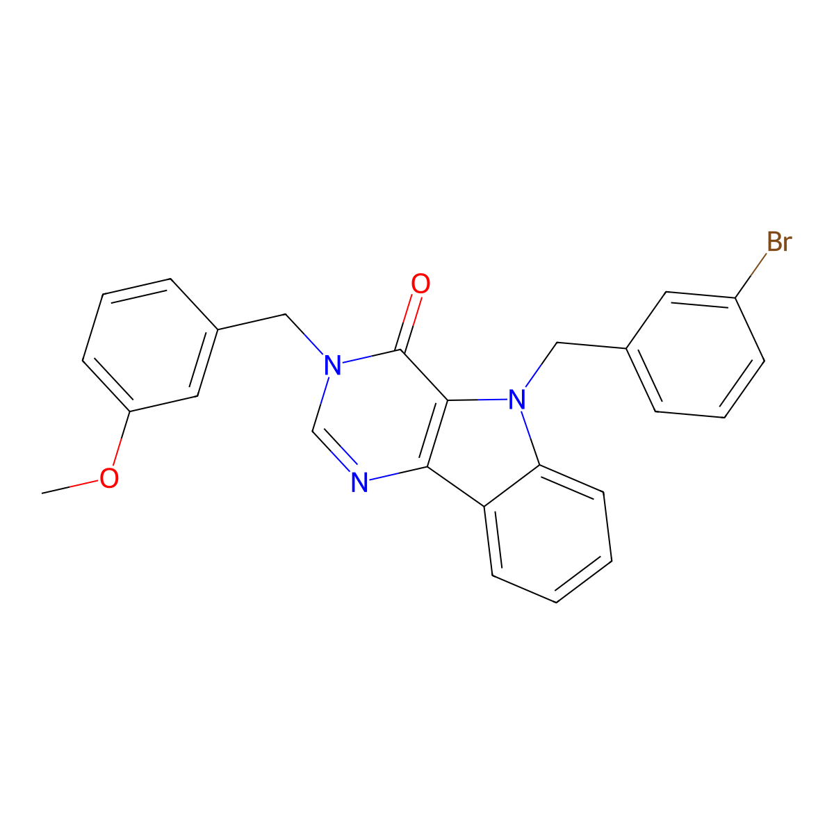 5-(3-bromobenzyl)-3-(3-methoxybenzyl)-3H-pyrimido[5,4-b]indol-4(5H)-one molecular structure, CAS 1189986-95-5