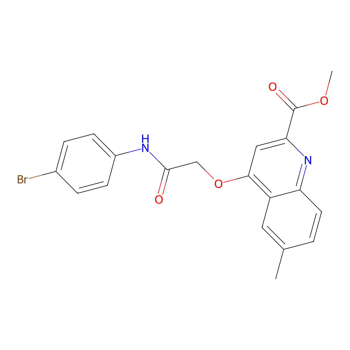 Methyl 4-{[(4-bromophenyl)carbamoyl]methoxy}-6-methylquinoline-2-carboxylate molecular structure, CAS 1189987-27-6