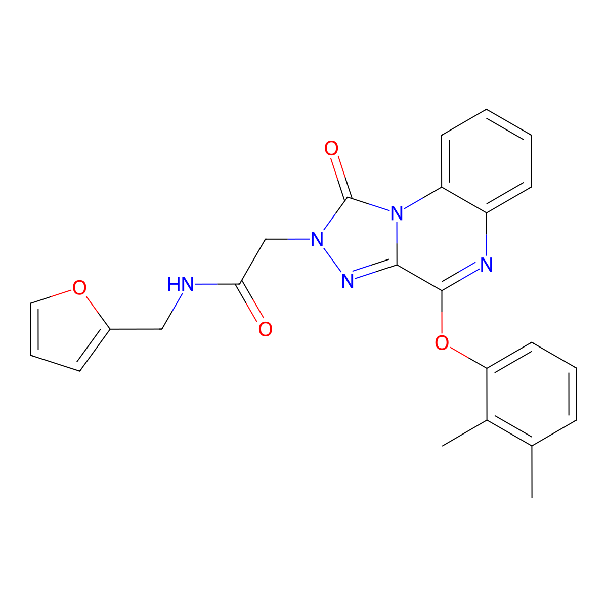 2-[4-(2,3-dimethylphenoxy)-1-oxo-1H,2H-[1,2,4]triazolo[4,3-a]quinoxalin-2-yl]-N-[(furan-2-yl)methyl]acetamide molecular structure, CAS 1189988-53-1