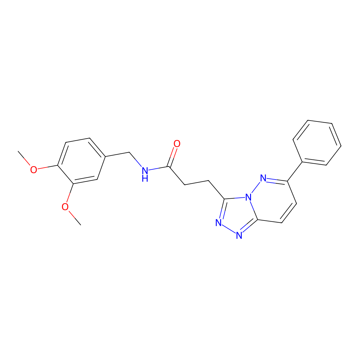 N-[(3,4-dimethoxyphenyl)methyl]-3-{6-phenyl-[1,2,4]triazolo[4,3-b]pyridazin-3-yl}propanamide molecular structure, CAS 1189990-43-9