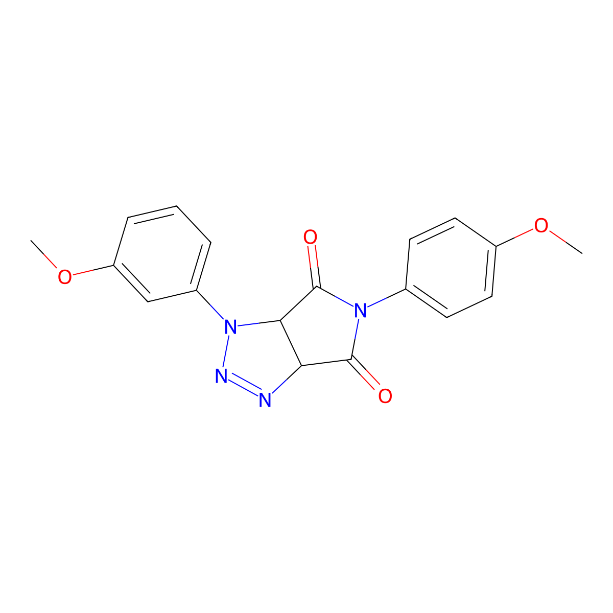 1-(3-methoxyphenyl)-5-(4-methoxyphenyl)-3a,6a-dihydropyrrolo[3,4-d][1,2,3]triazole-4,6(1H,5H)-dione molecular structure, CAS 1189991-67-0