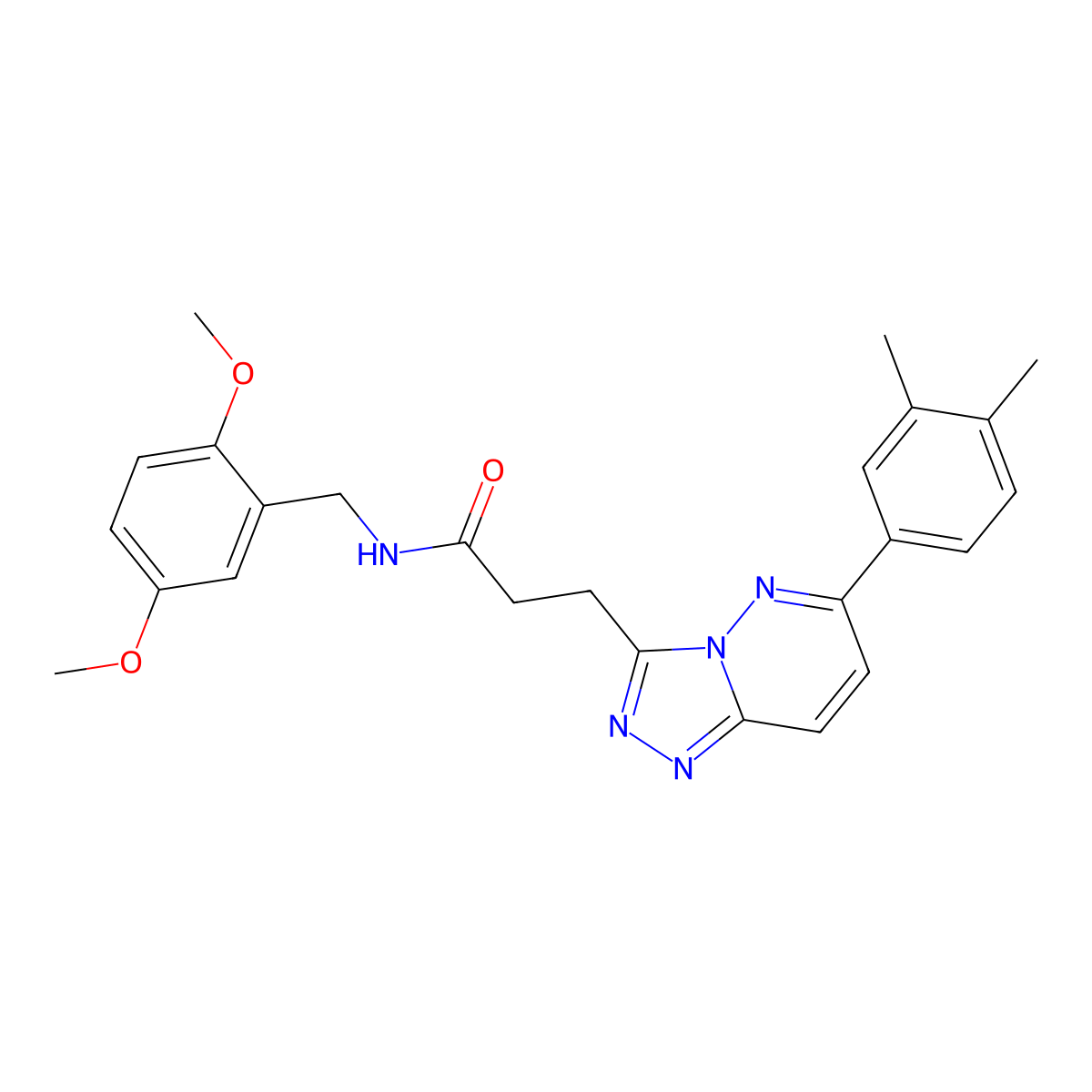 N-[(2,5-dimethoxyphenyl)methyl]-3-[6-(3,4-dimethylphenyl)-[1,2,4]triazolo[4,3-b]pyridazin-3-yl]propanamide molecular structure, CAS 1189992-45-7