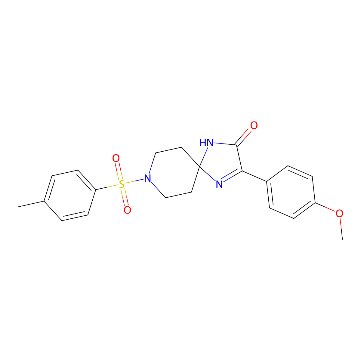3-(4-Methoxyphenyl)-8-tosyl-1,4,8-triazaspiro[4.5]dec-3-en-2-one molecular structure, CAS 1189995-10-5