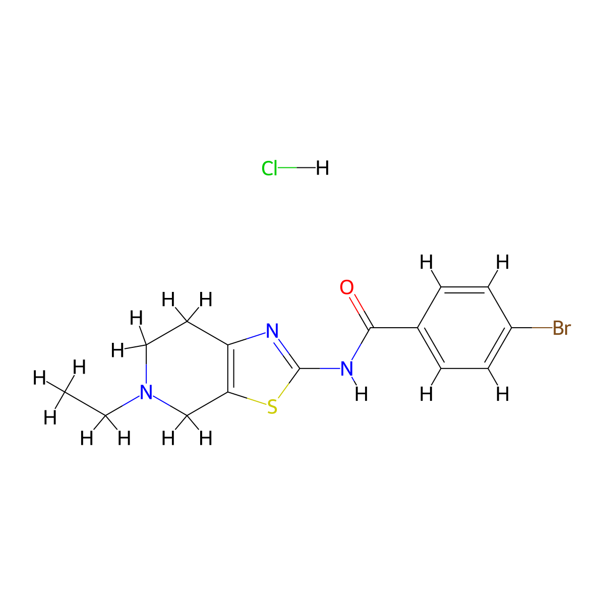 4-bromo-N-(5-ethyl-4,5,6,7-tetrahydrothiazolo[5,4-c]pyridin-2-yl)benzamide hydrochloride molecular structure, CAS 1189996-42-6