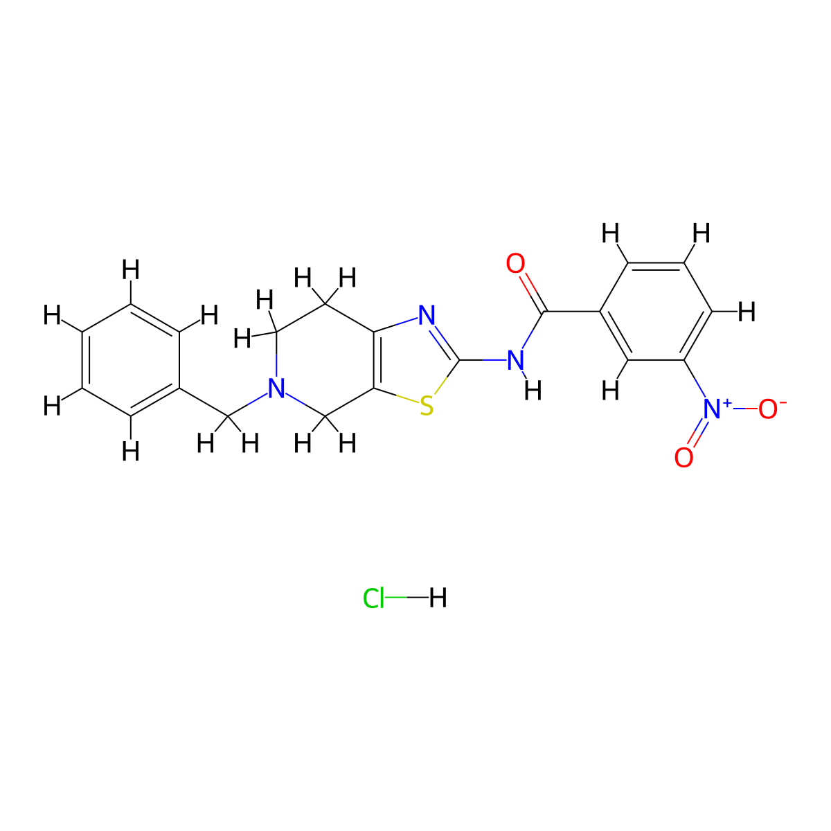 N-(5-benzyl-4,5,6,7-tetrahydrothiazolo[5,4-c]pyridin-2-yl)-3-nitrobenzamide hydrochloride molecular structure, CAS 1189996-71-1