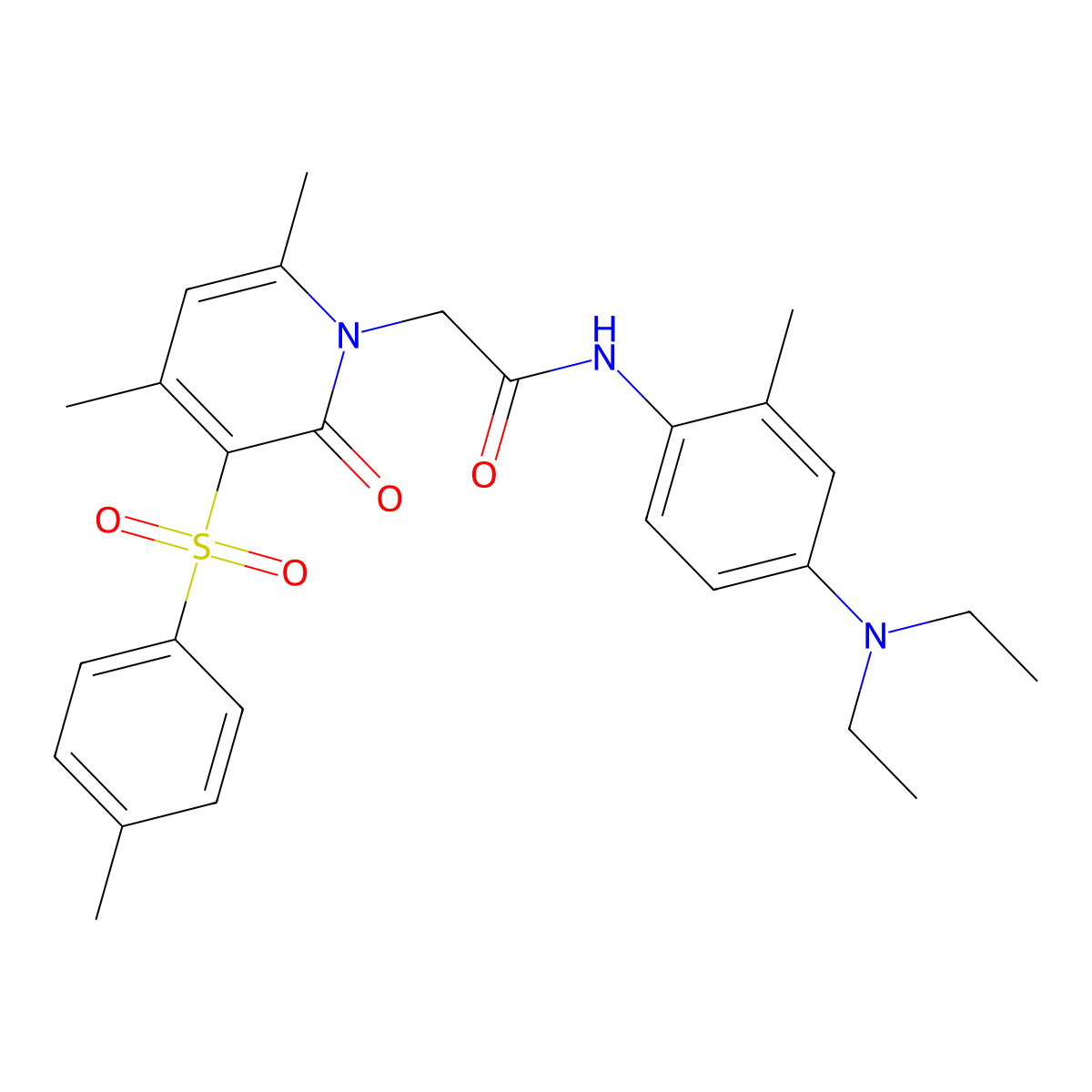 N-(4-(diethylamino)-2-methylphenyl)-2-(4,6-dimethyl-2-oxo-3-tosylpyridin-1(2H)-yl)acetamide molecular structure, CAS 1189999-11-8