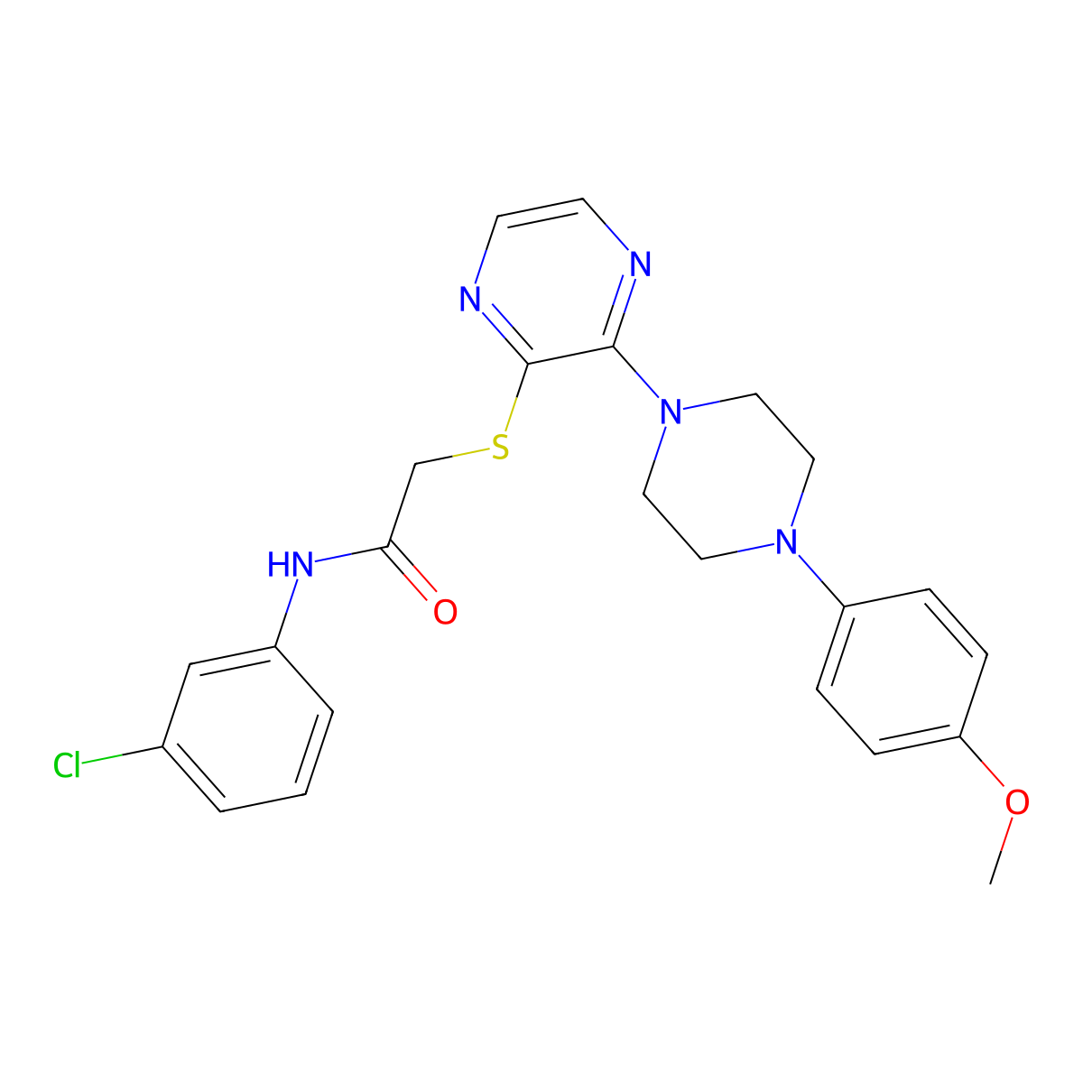 N-(3-chlorophenyl)-2-({3-[4-(4-methoxyphenyl)piperazin-1-yl]pyrazin-2-yl}sulfanyl)acetamide molecular structure, CAS 1189999-35-6
