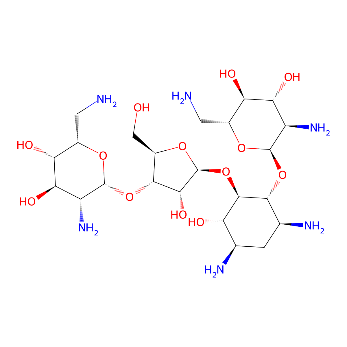 Neomycin molecular structure, CAS 119-04-0