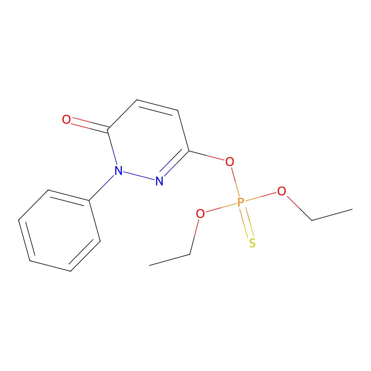 Pyridaphenthion molecular structure, CAS 119-12-0