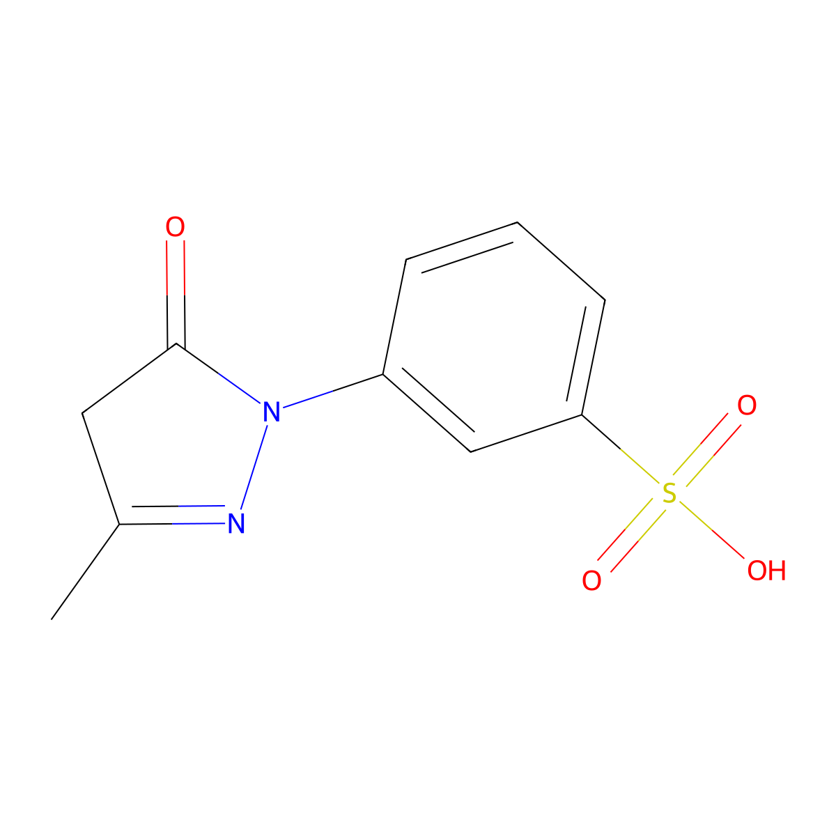 3-(3-Methyl-5-oxo-4,5-dihydro-1H-pyrazol-1-yl)benzenesulfonic acid molecular structure, CAS 119-17-5