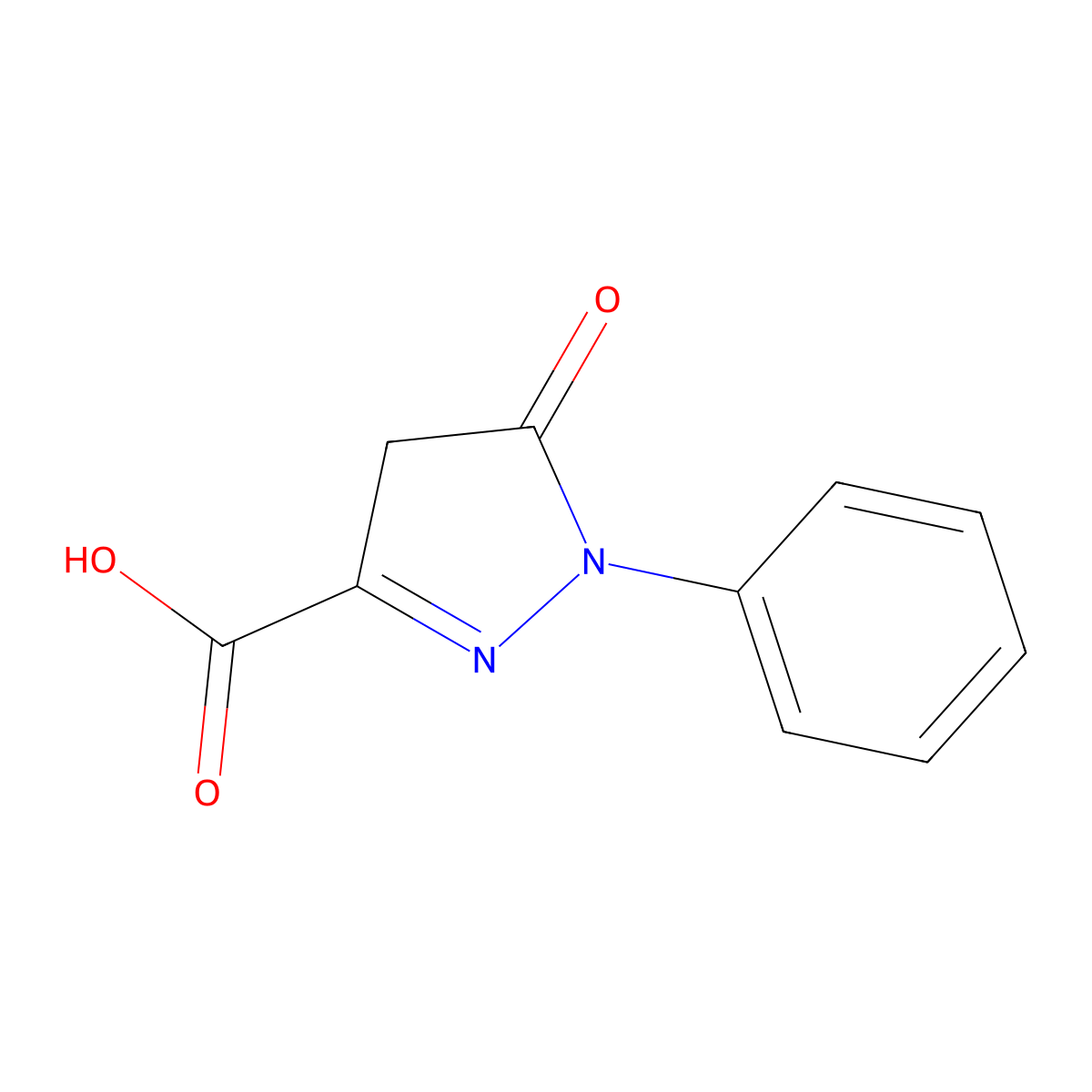1-Phenyl-3-carboxy-5-pyrazolone molecular structure, CAS 119-18-6
