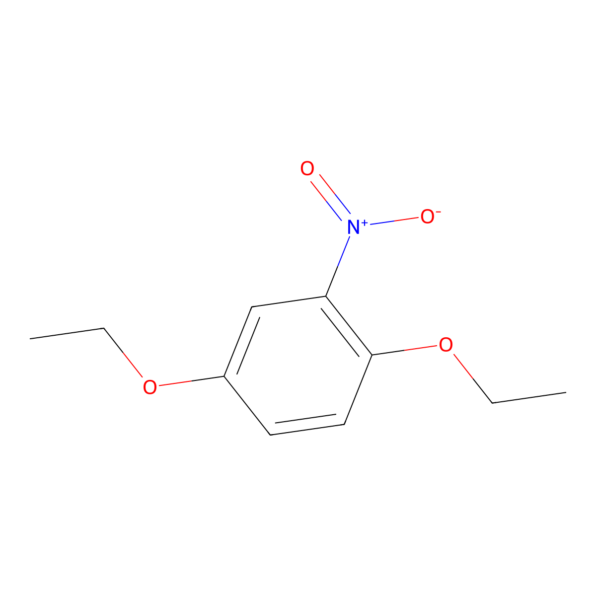 Benzene, 1,4-diethoxy-2-nitro- molecular structure, CAS 119-23-3