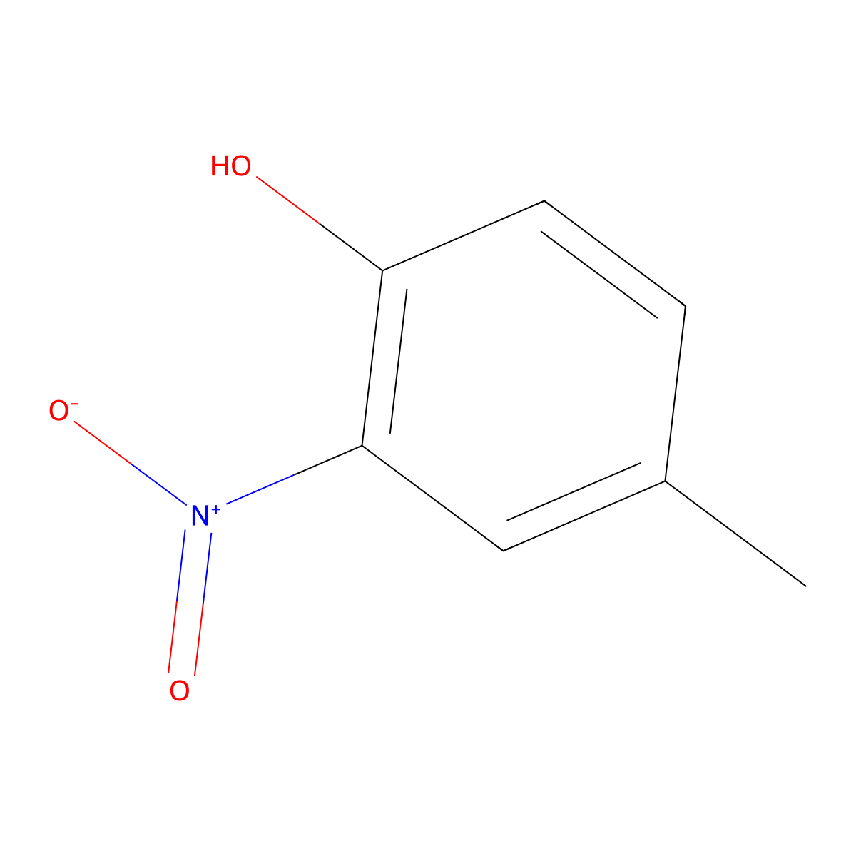 4-Methyl-2-nitrophenol molecular structure, CAS 119-33-5