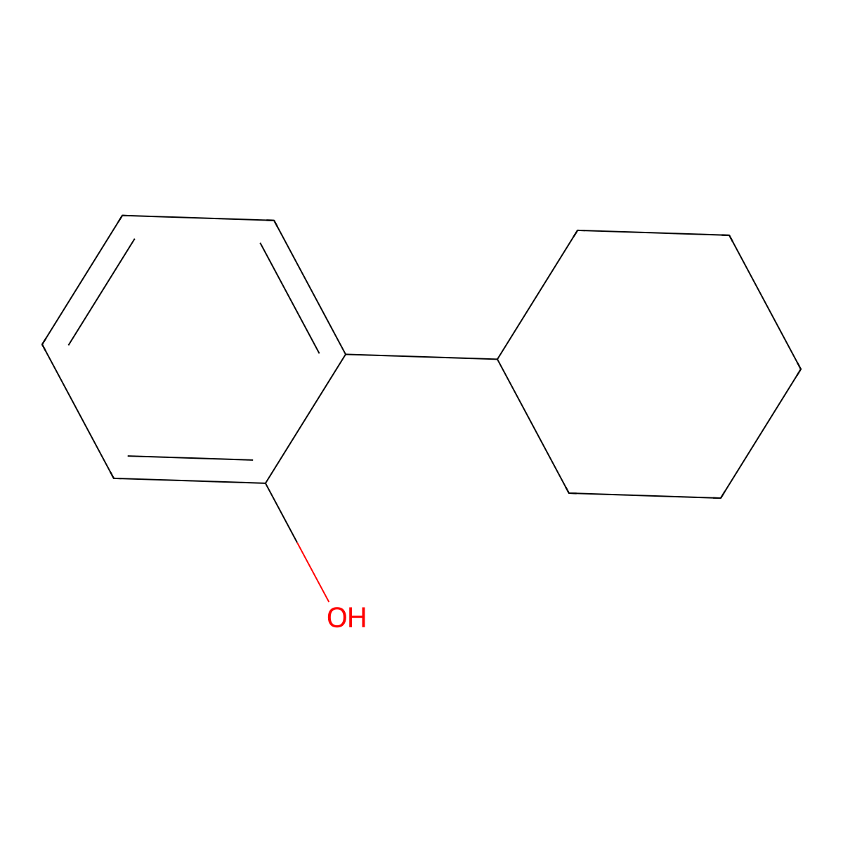 o-Cyclohexylphenol molecular structure, CAS 119-42-6