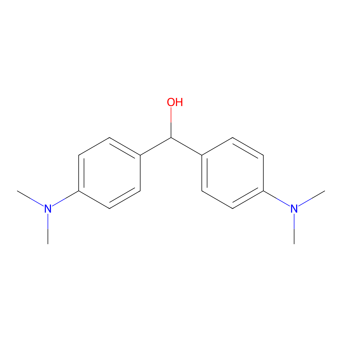 4,4'-Bis(dimethylamino)benzhydrol molecular structure, CAS 119-58-4