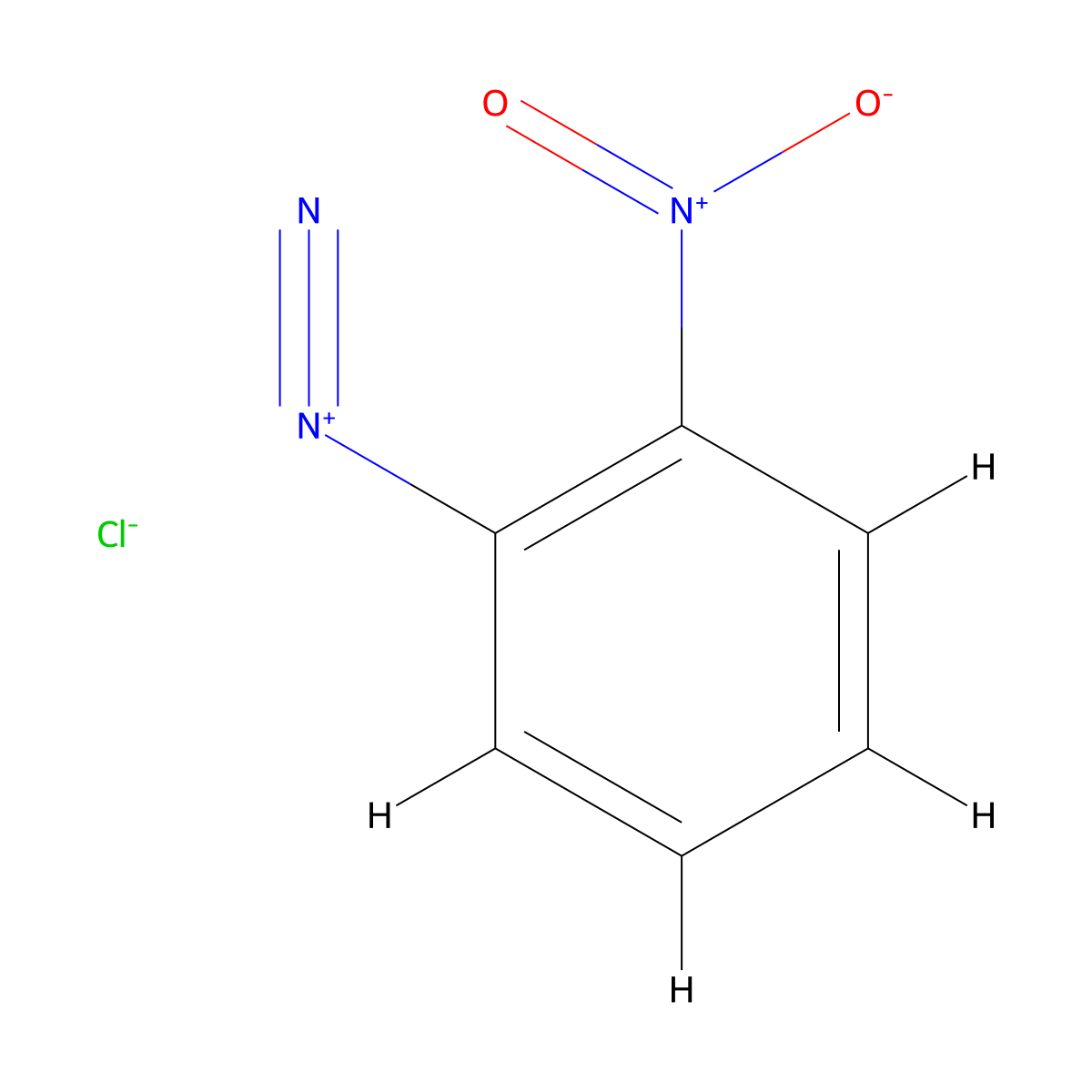 Benzenediazonium, 2-nitro-, chloride (1:1) molecular structure, CAS 119-66-4