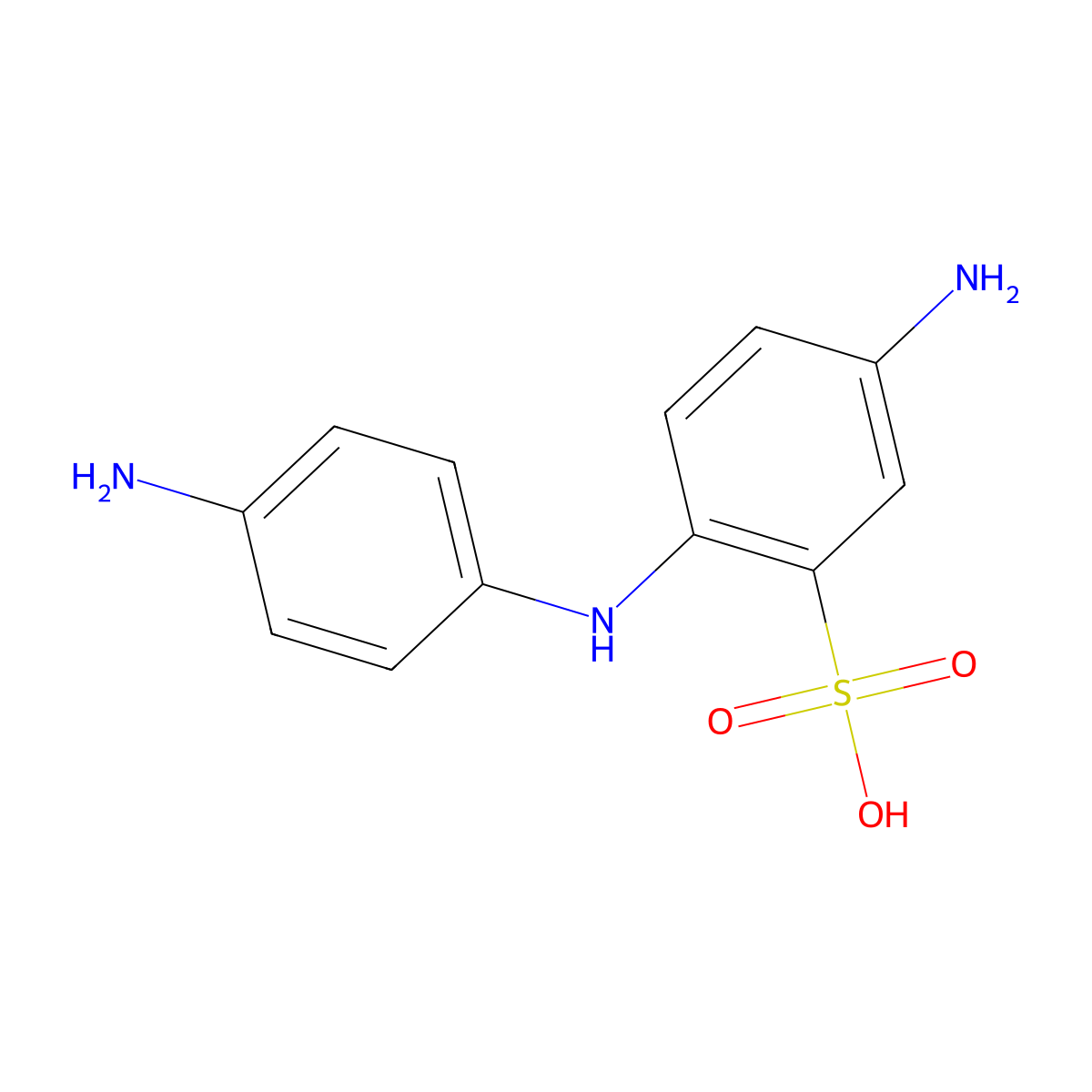 Benzenesulfonic acid, 5-amino-2-((4-aminophenyl)amino)- molecular structure, CAS 119-70-0
