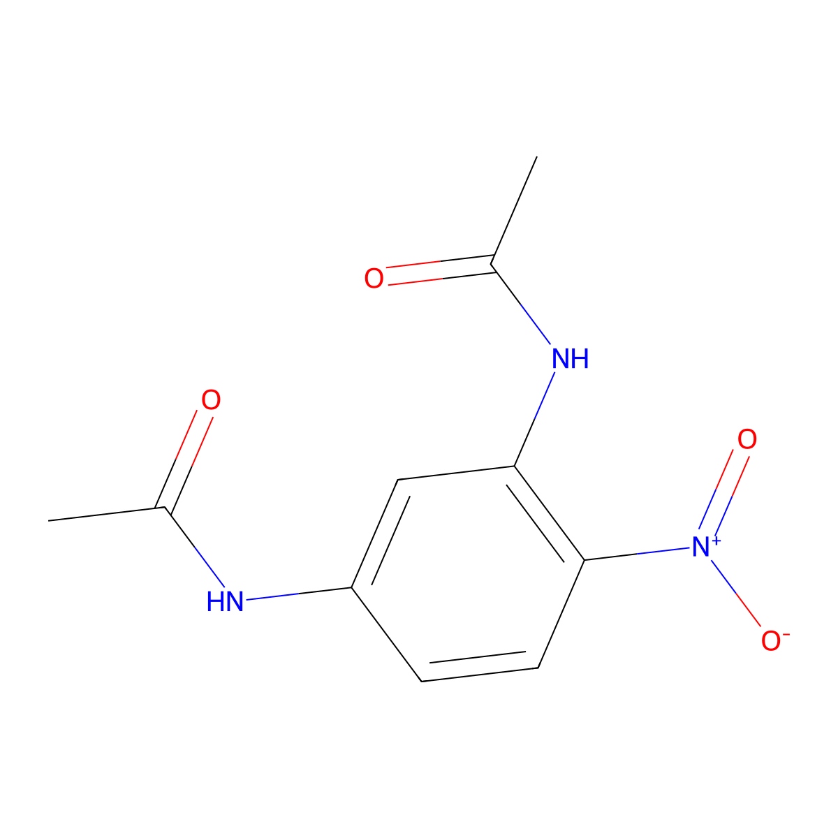 Acetamide, N,N'-(4-nitro-1,3-phenylene)bis- molecular structure, CAS 119-76-6