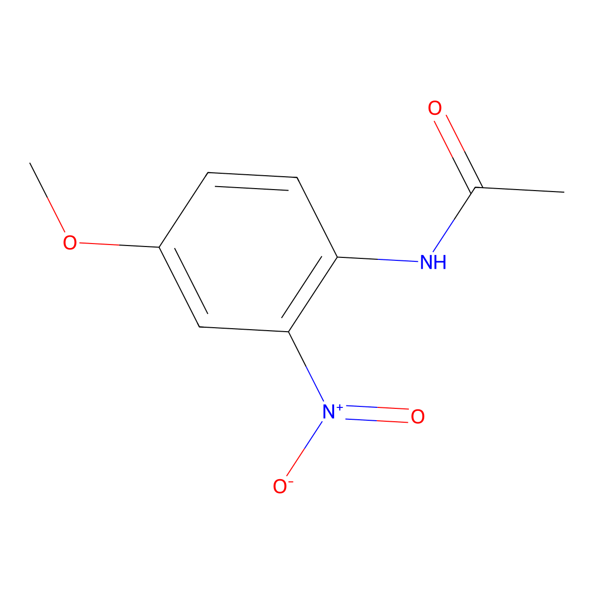 Acetamide, N-(4-methoxy-2-nitrophenyl)- molecular structure, CAS 119-81-3