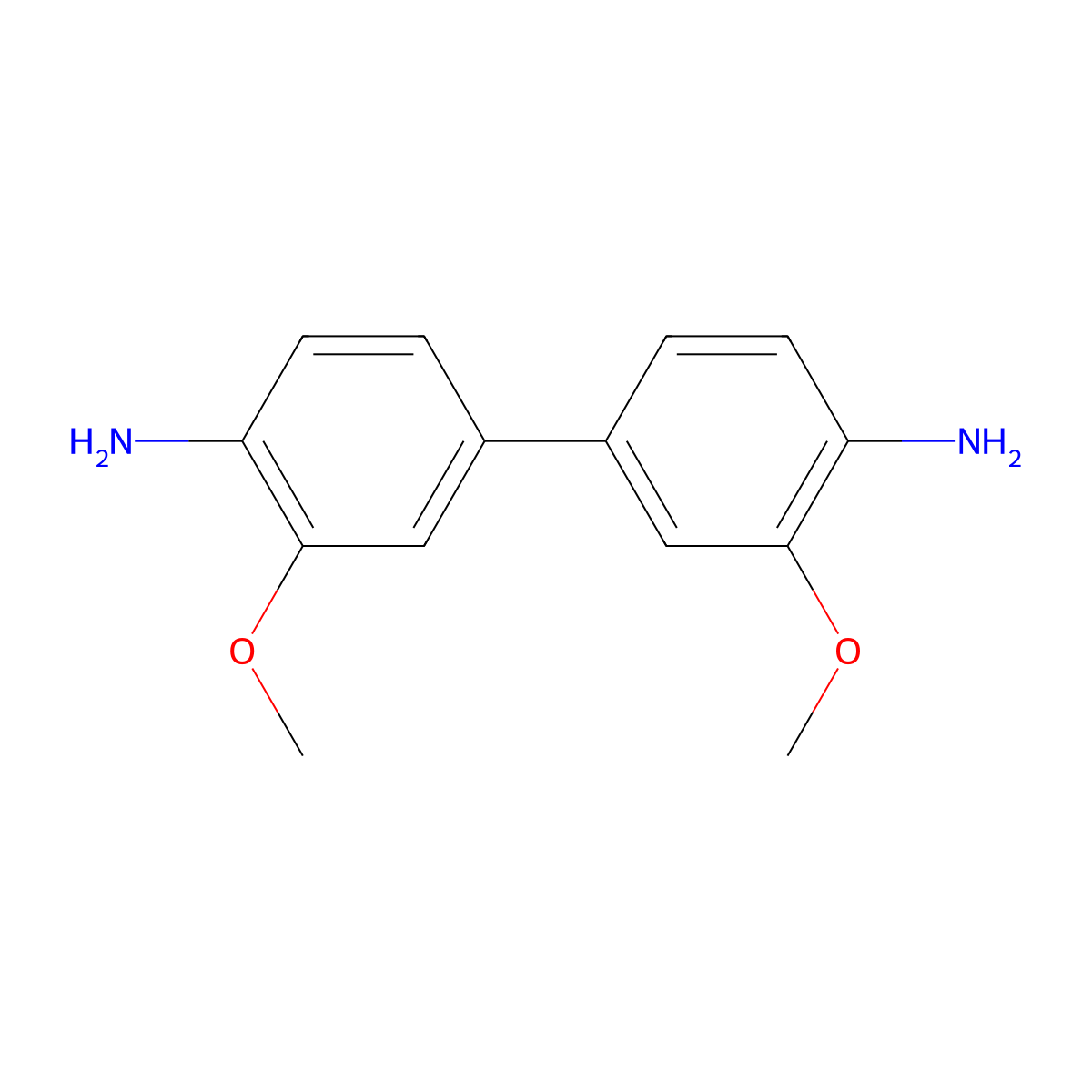 Dianisidine molecular structure, CAS 119-90-4