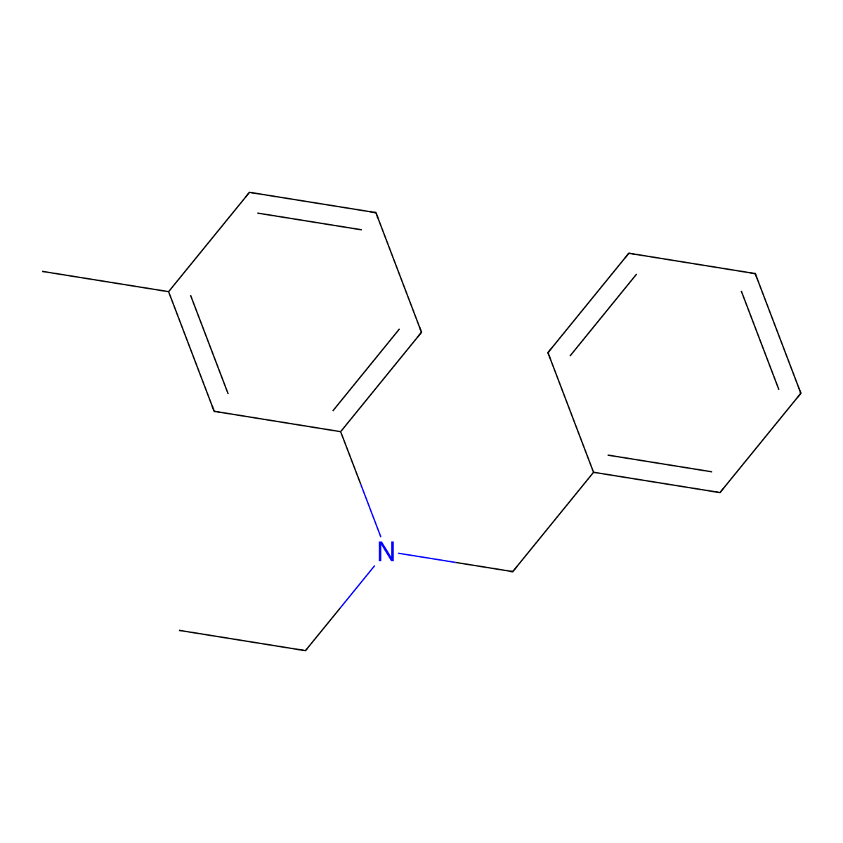N-Benzyl-N-ethyl-m-toluidine molecular structure, CAS 119-94-8