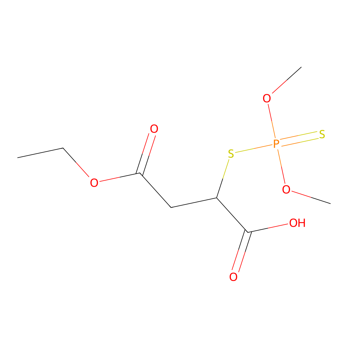 Malathion alpha-monoacid molecular structure, CAS 1190-29-0